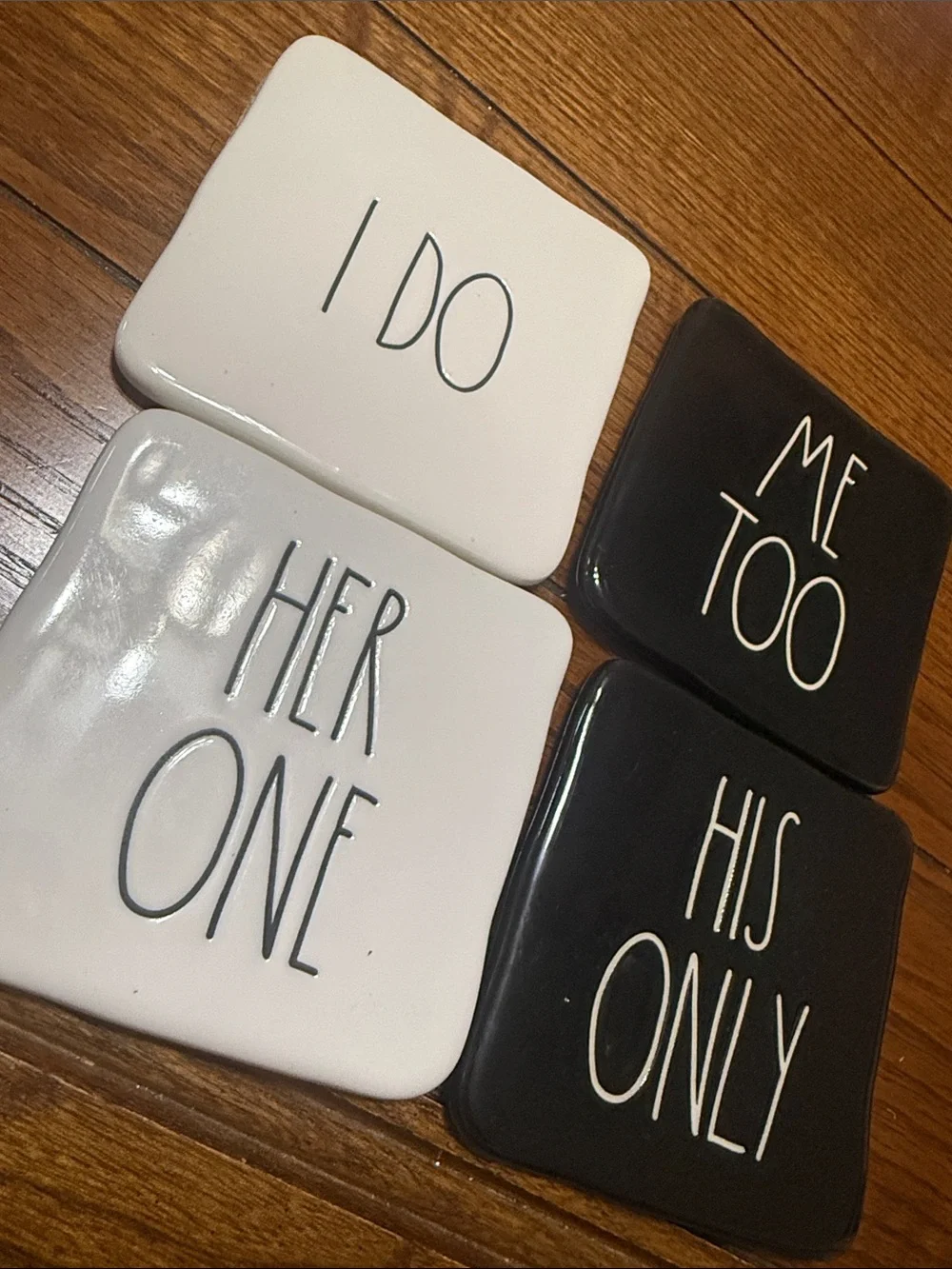 Rae Dunn Coasters Ivory Black Coasters